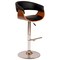 Armen Living Paris Black Faux Leather Adjustable Height Swivel Walnut Wood and Chrome Bar Stool LCPASWBABLWA - alternate 1
